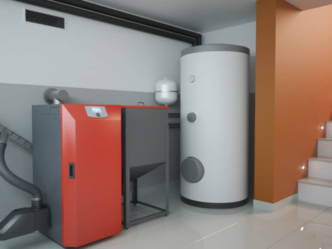home central heating system, render 3d