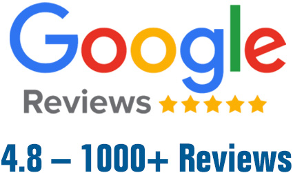 4.8 - 1000+ Google Reviews