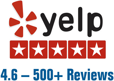 4.6 - 500+ Yelp Reviews